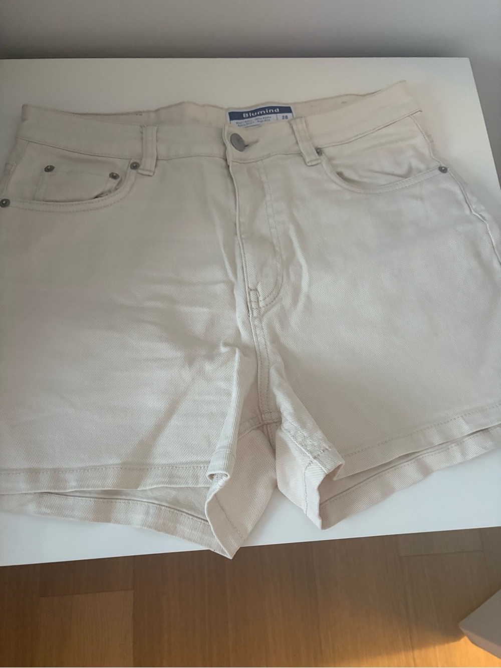 White Women's High-Rise Cotton Shorts